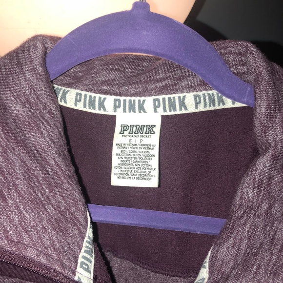Victoria Secret/Pink Maroon Quarter Zip - Picture 2 of 3